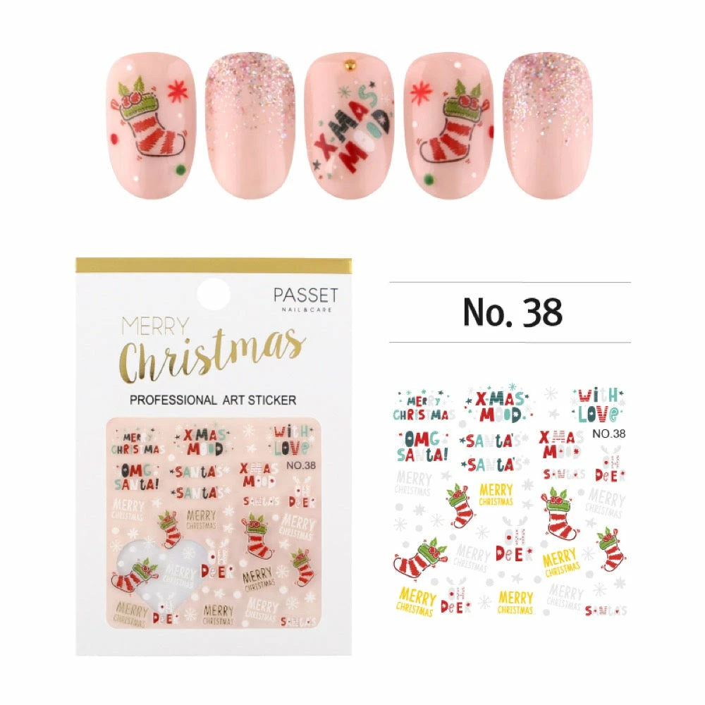 Passet Christmas Nail Art Sticker / Holiday Mood 1 Passet Christmas Nail Art Sticker / Holiday Mood