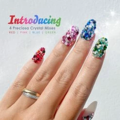 John F Allen & Son Preciosa Round Flatback Rhinestone / Green Color Mix New Arrivals