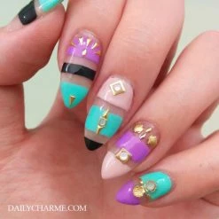 1688 - ShuYing Thin Square Frame / Gold Nail Art