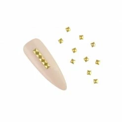 1688 Nail Art Mini Square Pyramid Stud / Gold