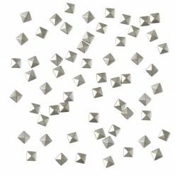 1688 Nail Art Square Pyramid 3mm Stud / Silver