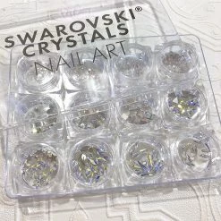 Daily Charme Nail Crystals Swarovski Crystals Nail Art Box Set / Crystal AB / 12 Jars