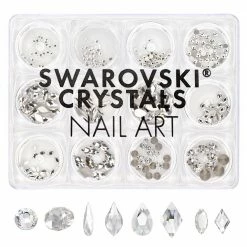 Daily Charme Swarovski Crystals Nail Art Box Set / Clear / 12 Jars