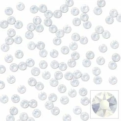 Daily Charme Best Sellers Swarovski Round Flatback Rhinestone / White Opal