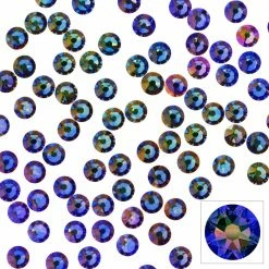 Daily Charme Swarovski Round Flatback Rhinestone / Meridian Blue Nail Crystals