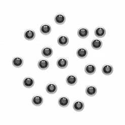 Daily Charme Dollar Store Swarovski Round Flatback Rhinestone / Jet Hematite / Silver Framed