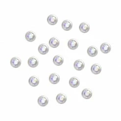 Daily Charme Nail Crystals Swarovski Round Flatback Rhinestone / Crystal AB / Silver Framed