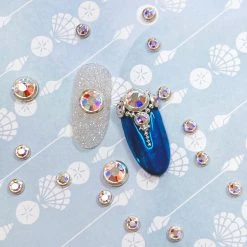 Daily Charme Nail Crystals Swarovski Round Flatback Rhinestone / Crystal AB / Silver Framed