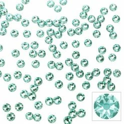 Daily Charme Swarovski Round Flatback Rhinestone / Light Turquoise Nail Crystals