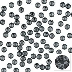 Daily Charme Swarovski Round Flatback Rhinestone / Silver Night Nail Crystals