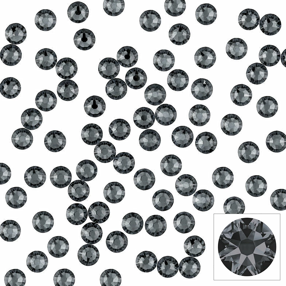 Daily Charme Swarovski Round Flatback Rhinestone / Silver Night Nail Crystals 1 Daily Charme Swarovski Round Flatback Rhinestone / Silver Night Nail Crystals