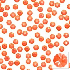 Daily Charme Swarovski Round Flatback Rhinestone / Electric Orange