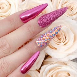 Daily Charme Nail Crystals Swarovski Round Flatback Rhinestone / Light Rose Shimmer