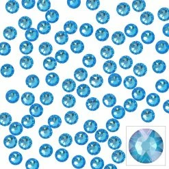 Daily Charme Swarovski Round Flatback Rhinestone / Electric Blue DeLite