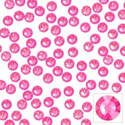 Daily Charme Swarovski Round Flatback Rhinestone / Electric Pink DeLite