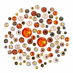 Daily Charme Swarovski Orange Round Flatback Crystal Value Mix Nail Crystals