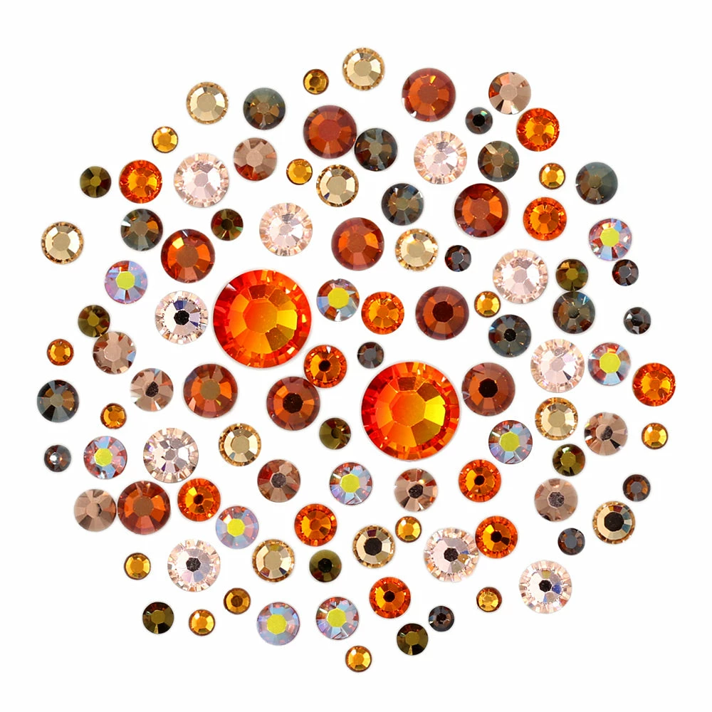 Daily Charme Swarovski Orange Round Flatback Crystal Value Mix Nail Crystals 1 Daily Charme Swarovski Orange Round Flatback Crystal Value Mix Nail Crystals