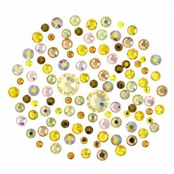 Daily Charme Nail Crystals Swarovski Yellow Round Flatback Crystal Value Mix