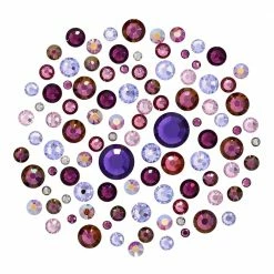 Daily Charme Swarovski Purple Round Flatback Crystal Value Mix Nail Crystals