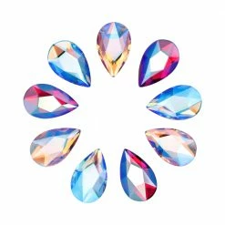 Daily Charme Swarovski Pear Flatback Crystal Shimmer Mix Nail Crystals