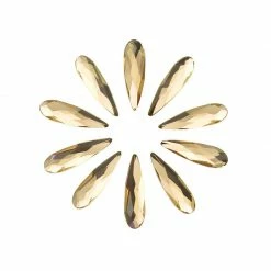 Daily Charme Swarovski Raindrop Flatback Rhinestone / Golden Shadow Nail Crystals