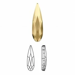 Daily Charme Swarovski Raindrop Flatback Rhinestone / Golden Shadow Nail Crystals
