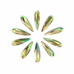 Daily Charme Nail Crystals Swarovski Raindrop Flatback Rhinestone / Luminous Green