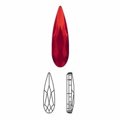 Daily Charme Swarovski Raindrop Flatback Rhinestone / Light Siam Nail Crystals