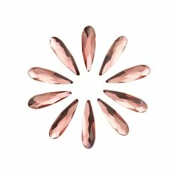 Daily Charme Nail Crystals Swarovski Raindrop Flatback Rhinestone / Blush Rose