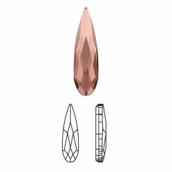 Daily Charme Nail Crystals Swarovski Raindrop Flatback Rhinestone / Blush Rose