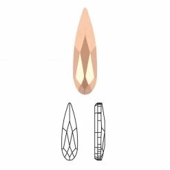 Daily Charme Swarovski Raindrop Flatback Rhinestone / Rose Gold