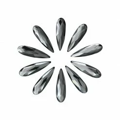 Daily Charme Swarovski Raindrop Flatback Unfoiled Rhinestone / Crystal Silver Night