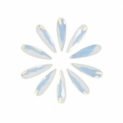 Daily Charme Swarovski Raindrop Flatback Rhinestone / White Opal