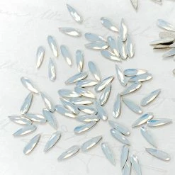 Daily Charme Swarovski Raindrop Flatback Rhinestone / White Opal
