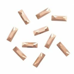 Daily Charme Swarovski Foiled Cosmic Baguette Flatback Rhinestone / Rose Gold Nail Crystals