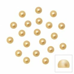 Daily Charme Swarovski 3/4 Round Flatback Pearl / Vintage Gold