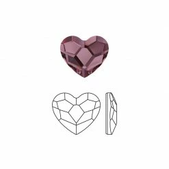 Daily Charme Swarovski Heart Flatback Rhinestone / Antique Pink Nail Crystals