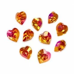 Daily Charme Nail Crystals Swarovski Heart Fancy Pointed Back Rhinestone / Astral Pink