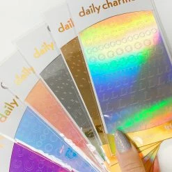 Whats Up Nails Vinyl Sticker / Designer Luxury / Metallic Silver Nail Art