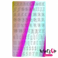 Whats Up Nails Vinyl Sticker / Blackletter Alphabet / Aurora Pink Nail Art