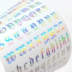 Whats Up Nails Vinyl Sticker / Blackletter Alphabet / Holographic Silver Best Sellers