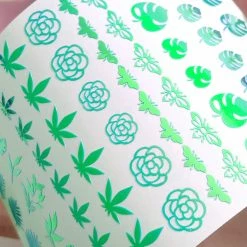 Whats Up Nails Vinyl Sticker / Botanical Garden / Chameleon Green Summer Nails