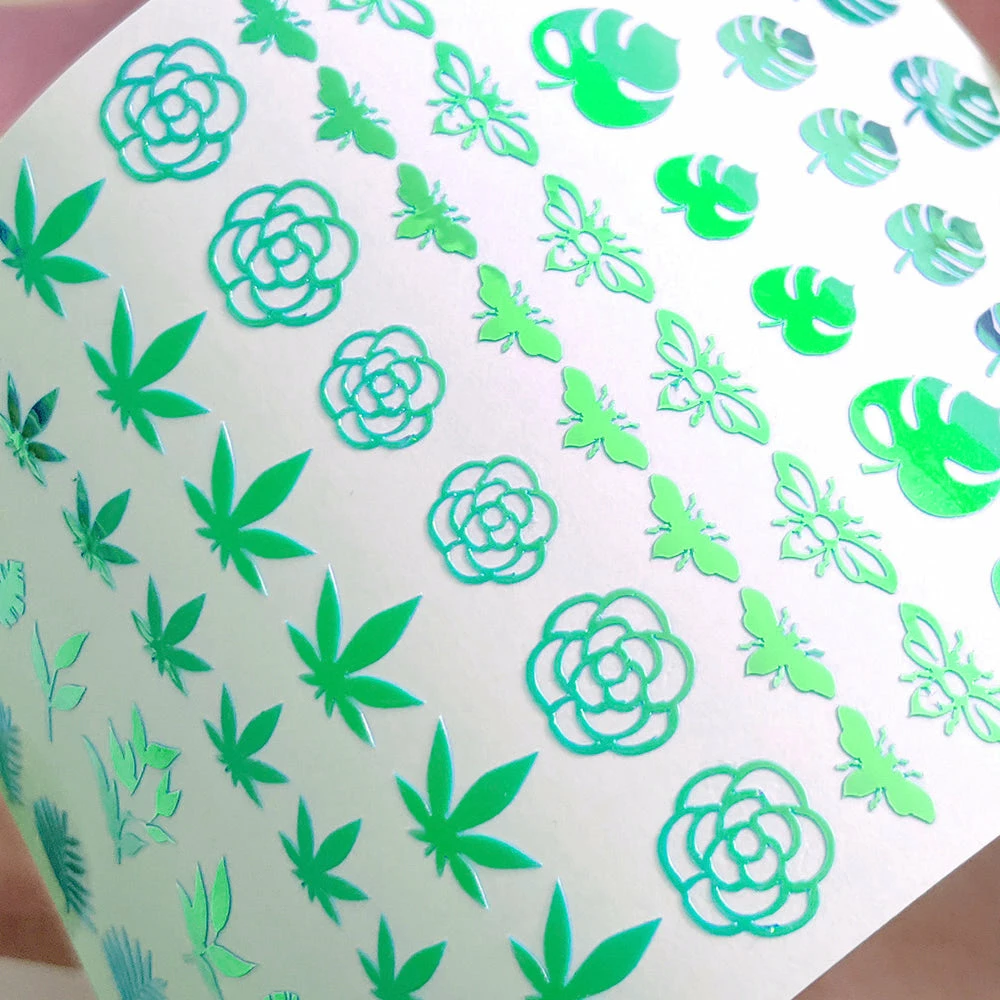 Whats Up Nails Vinyl Sticker / Botanical Garden / Chameleon Green Summer Nails 2 Whats Up Nails Vinyl Sticker / Botanical Garden / Chameleon Green Summer Nails