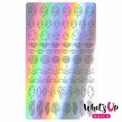 Whats Up Nails Vinyl Sticker / Botanical Garden / Holographic Silver Summer Nails