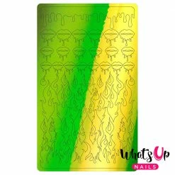 Whats Up Nails Vinyl Sticker / Dripping Flames / Chameleon Lime