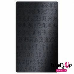 Whats Up Nails Vinyl Sticker / Blackletter Alphabet / Matte Black