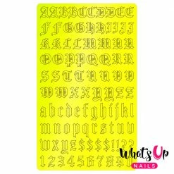 Whats Up Nails Summer Nails Vinyl Sticker / Blackletter Alphabet / Neon Trio