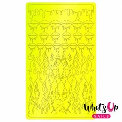 Whats Up Nails Vinyl Sticker / Dripping Flames / Neon Trio Summer Nails