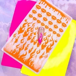 Whats Up Nails Vinyl Sticker / Dripping Flames / Neon Trio Summer Nails