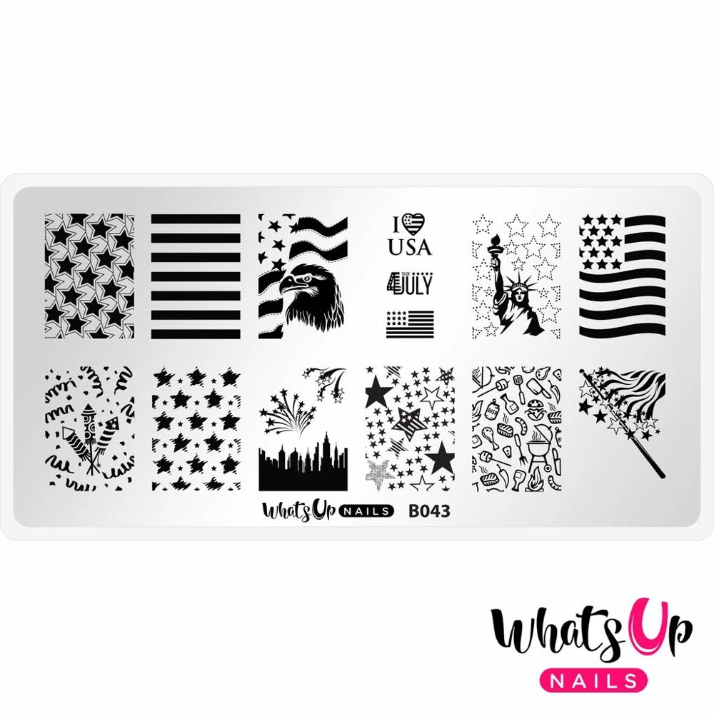 Whats Up Nails Stamping Plate / Stars And Stripes 1 Whats Up Nails Stamping Plate / Stars And Stripes